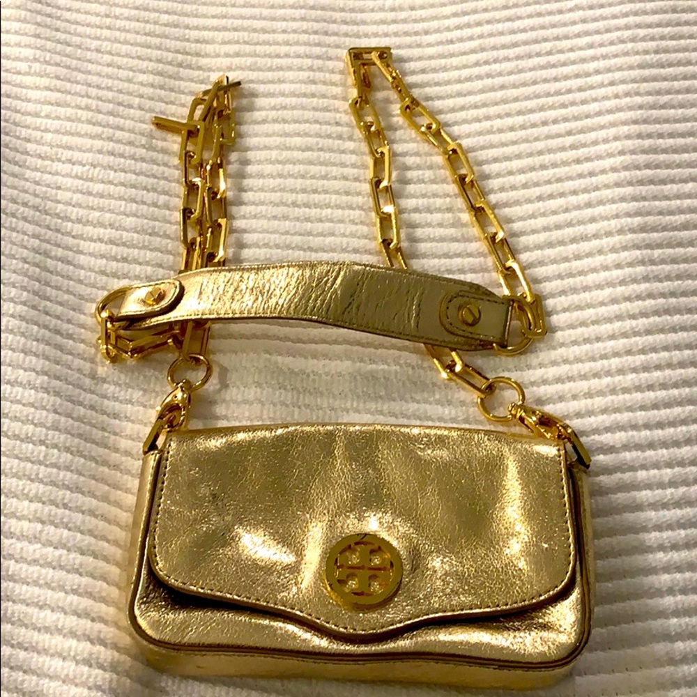 Tory Burch gold crossbody Great condition!